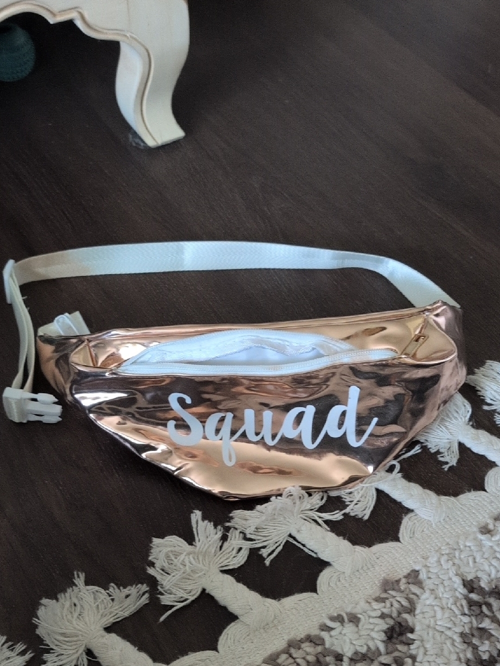 Rose Gold 'Squad' Metallic Belt Bag